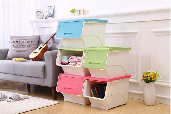 Quality PP plastic open lid stackable storage box home storage for clothings new style of box for sale