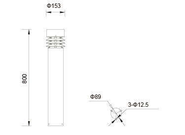 Anti Aging Outdoor Bollard Lights Surface Electrostatic Spray Molding