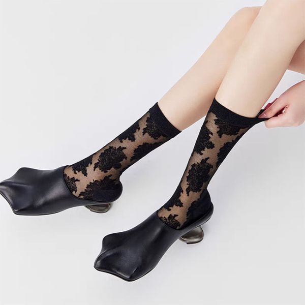Custom Summer Wear Fashionable Crystal Socks Women'S Glass Silk Tide Socks