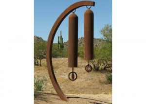 China Metal Wind Chime Corten Steel Sculpture , Yard And Garden Art Sculpture on sale