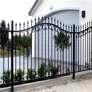 China Modern Flat Top 2M Tubular Steel Fence Panel Powder Coated Swimming Pool Fence on sale