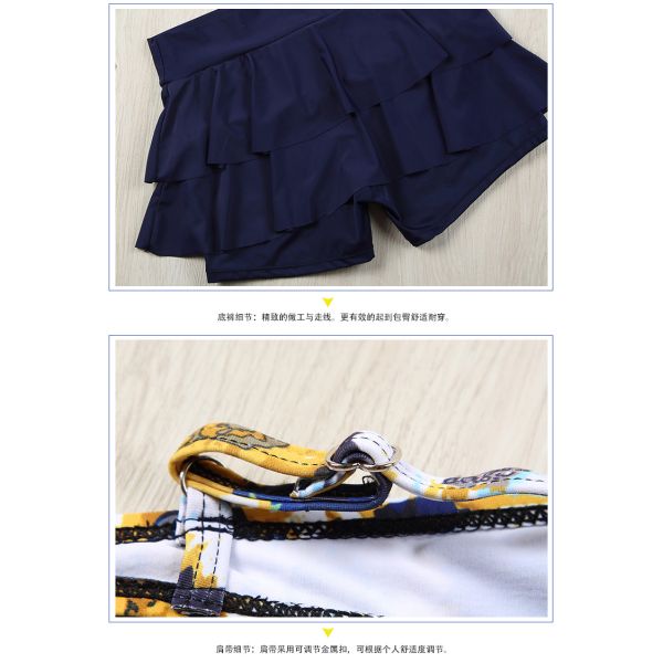 style bikini three-piece swimsuit female blouse sunscreen gather Korean version of the corner hot spring swimsuit