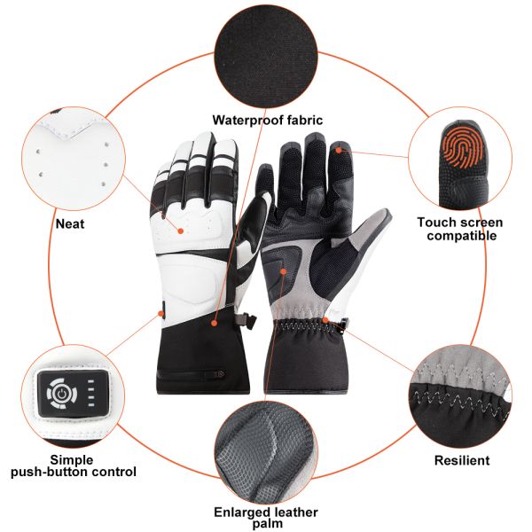 Electric Rechargeable Warming Gloves 7.4V 12V Polyester