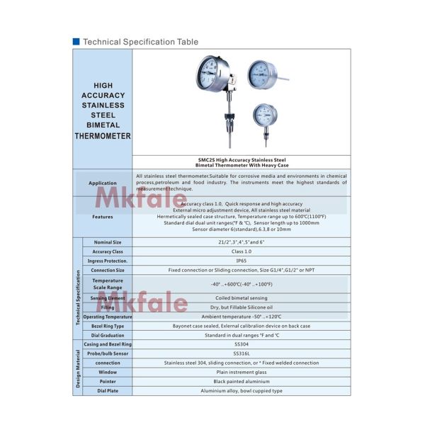SMC2S Heavy Case Digital Industrial Stainless Steel Thermometer For Corrosive Media