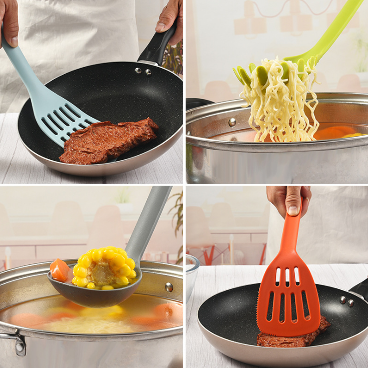 Creative Color Silicone Kitchen Utensil Sets Combination Nylon Scoop Nonstick 6 Pcs Set